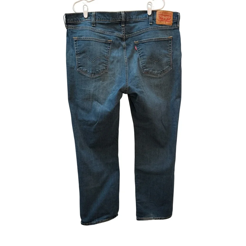 Levis 541 Athletic Taper Men Jeans 44x32 Medium Wash Blue Stretch Denim 28951614